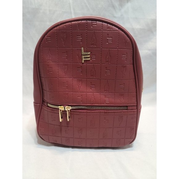 London Fog Collection ISA Embossed Signature Backpack Ruby Red NWT - Picture 1 of 8